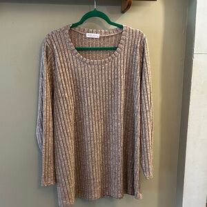 Women's Ribbed Knit Top - Beige